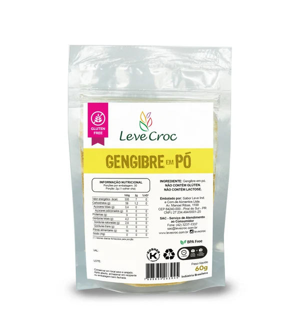 GENGIBRE EM PÓ ORGÂNICO E SEM GLÚTEN   60G 